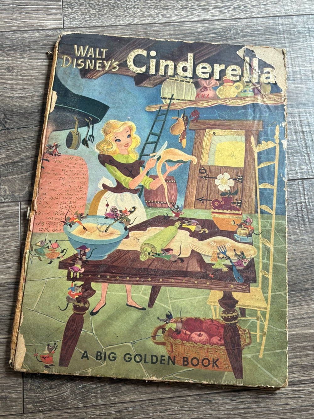 Vintage Illustrated Walt Disney’s Cinderella Big Golden Book